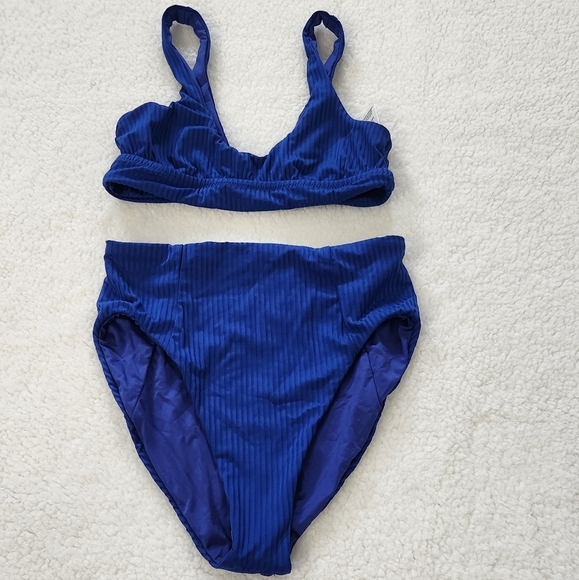 New!Vitamin A Sienna High Waist Full Cut Bottom,Eco-Rib Sienna Banded Bikini Top - Picture 11 of 12